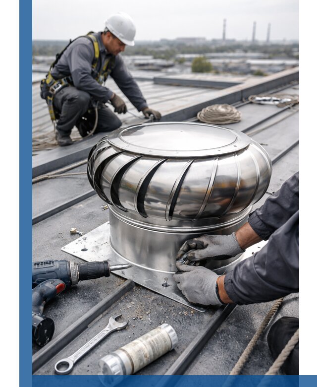 Установка дефлекторов на кровле в Чусовой профессионально