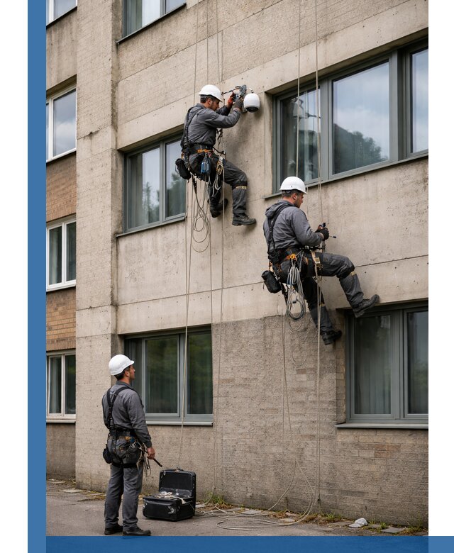 Монтаж фасадных камер видеонаблюдения в Чусовой под ключ