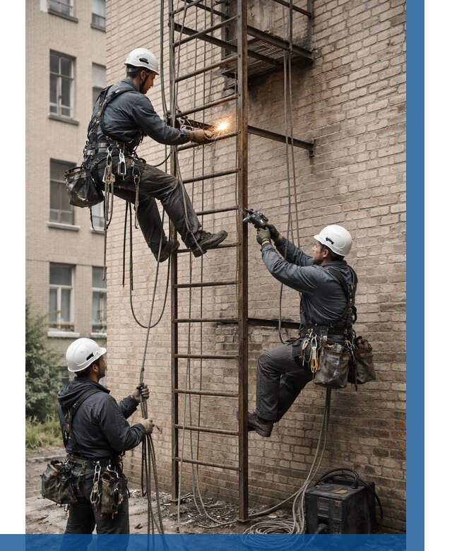 Ремонт пожарной лестницы в Чусовой от 7836 р. | ВЫСОТНИК-Чсв