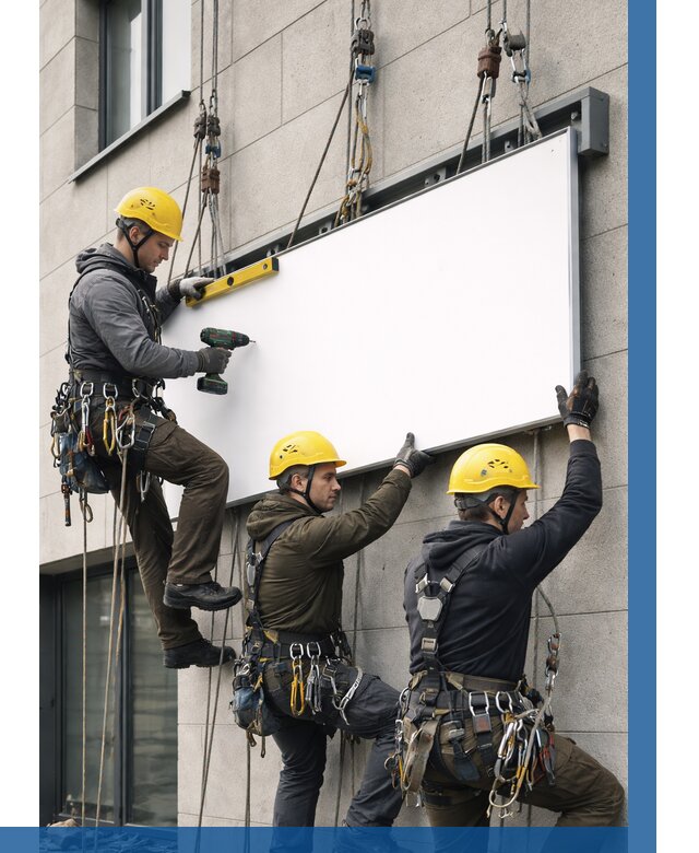 Монтаж рекламной вывески в Чусовой от 8358 р. | ВЫСОТНИК-Чсв