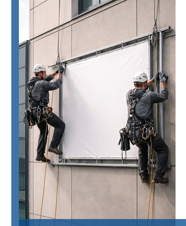 Монтаж наружной рекламной вывески в Чусовой под ключ