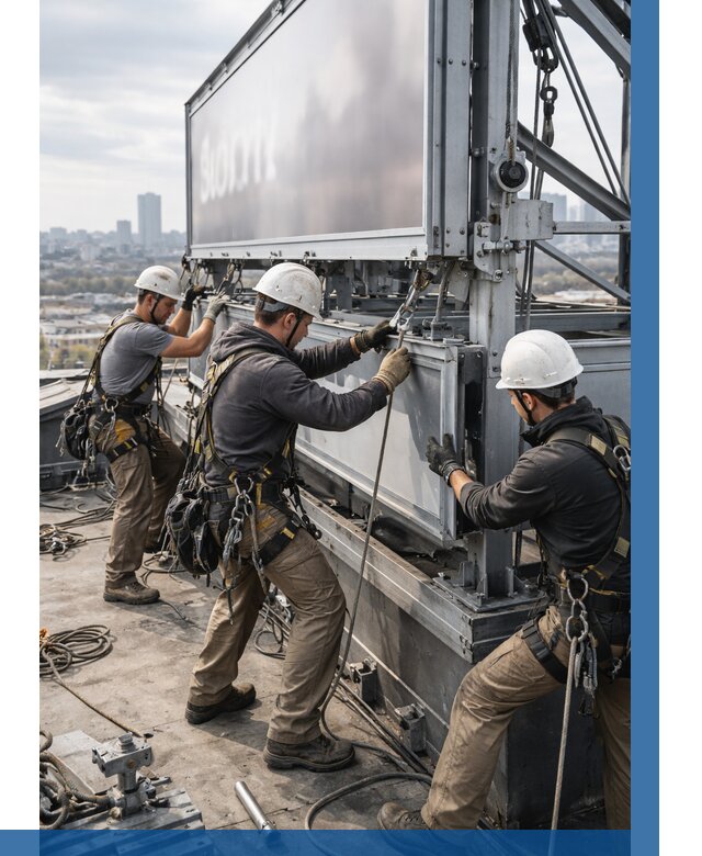 Монтаж крышной рекламной конструкции в Чусовой от 62688 р.|ВЫСОТНИК-Чсв