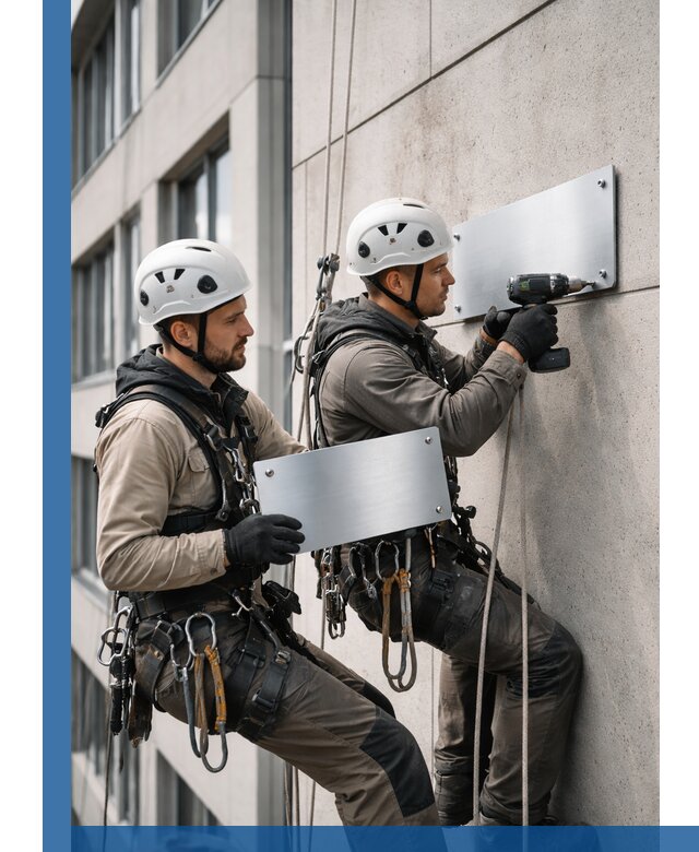 Монтаж табличек и указателей в Чусовой для зданий и сооружений