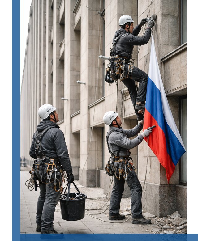 Профессиональная установка флагов на фасаде в Чусовой