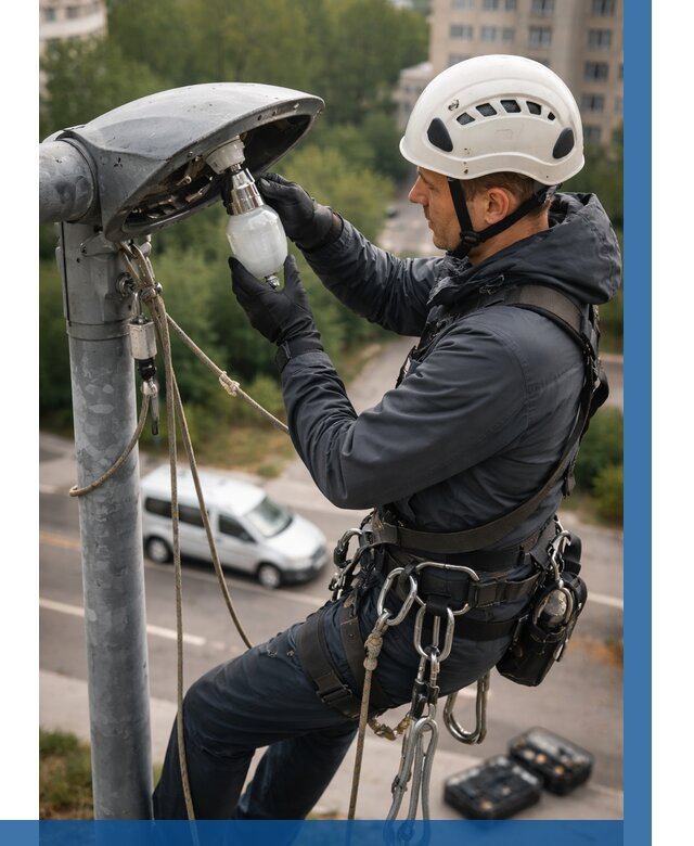 Замена ламп на высоте в Чусовой от 2612 р. | ВЫСОТНИК-Чсв