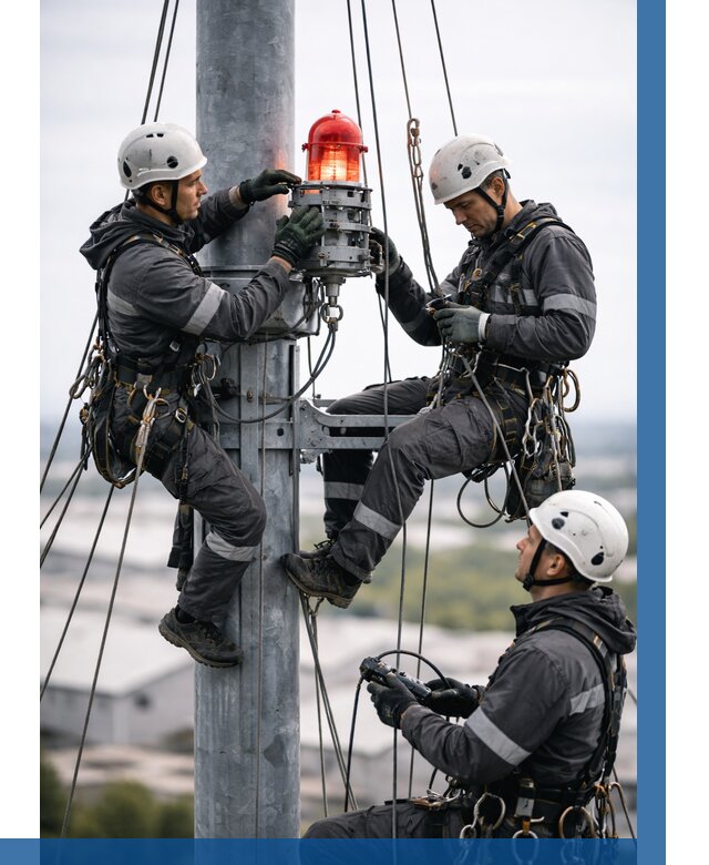 Монтаж заградительных огней в Чусовой от 8881 р. | ВЫСОТНИК-Чсв