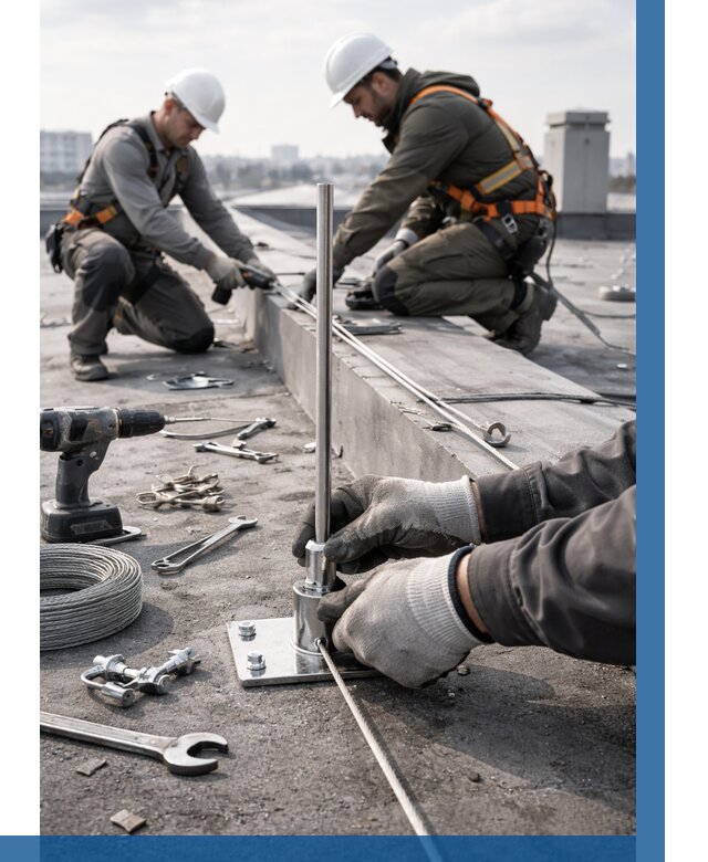 Монтаж молниезащиты на кровле в Чусовой цена от 26120 р. | ВЫСОТНИК-Чсв