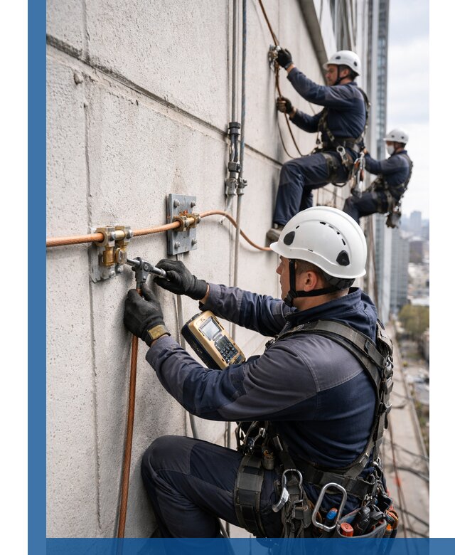 Монтаж системы заземления здания и молниезащиты в Чусовой