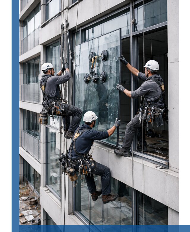 Фасадное остекление и монтаж витражей зданий в Чусовой под ключ