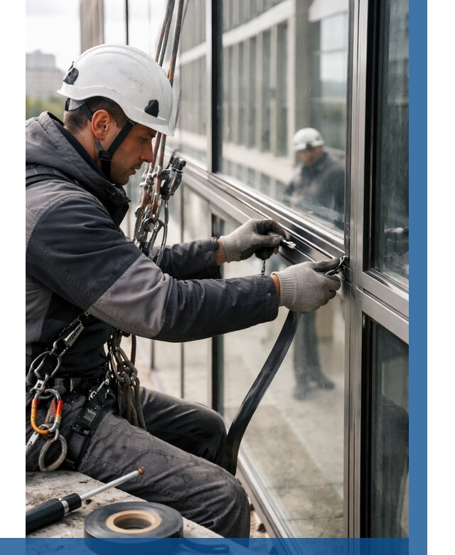 Ремонт витражных конструкций в Чусовой от 3657 р. | ВЫСОТНИК-Чсв