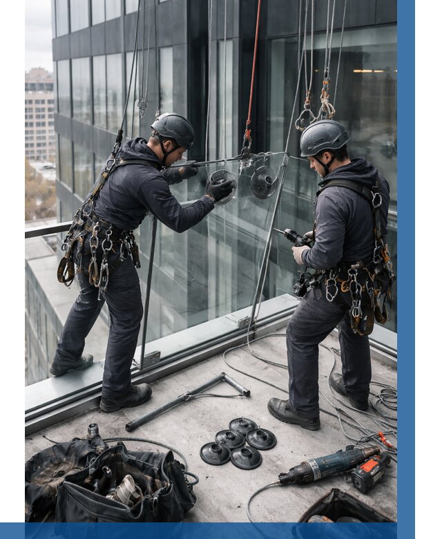 Монтаж стеклянных ограждений в Чусовой от 2612 р. | ВЫСОТНИК-Чсв