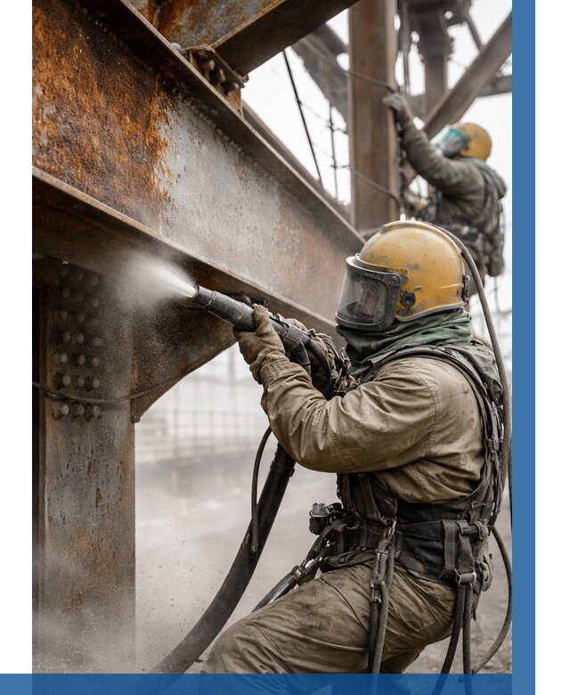 Пескоструйная очистка металлоконструкций в Чусовой по 627 р. ВЫСОТНИК-Чсв