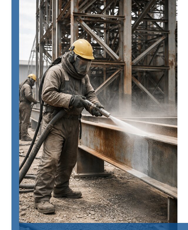 Пескоструйная очистка металлоконструкций в Чусовой промышленная