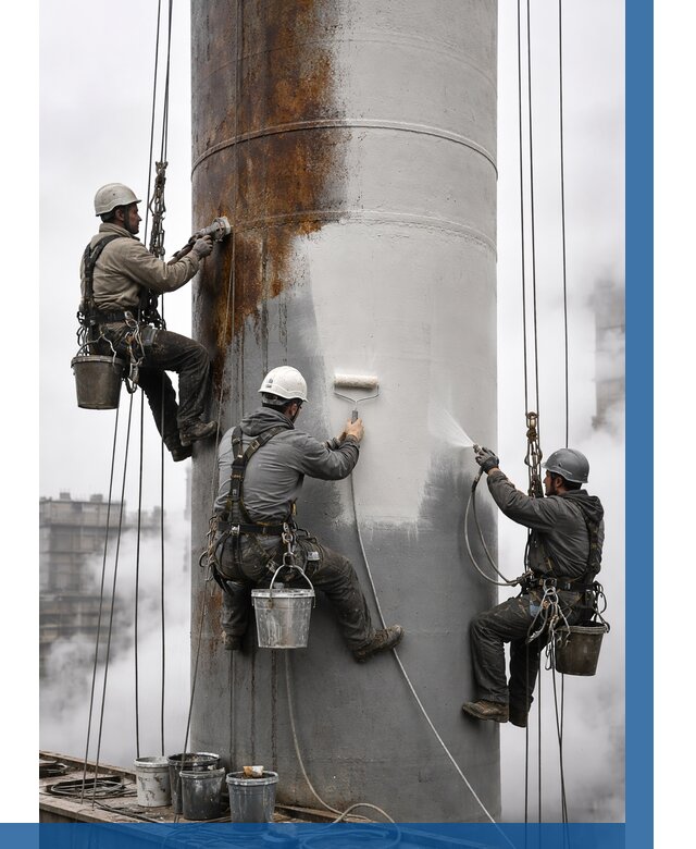 Покраска дымовых труб в Чусовой от 8881 р. | ВЫСОТНИК-Чсв