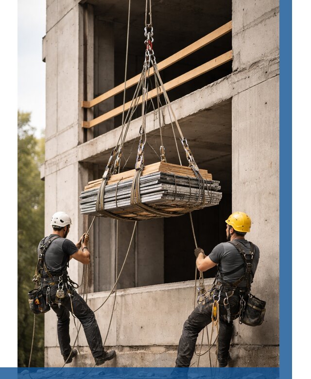 Подъем материала на этаж веревками в Чусовой от 1567 р. | ВЫСОТНИК-Чсв