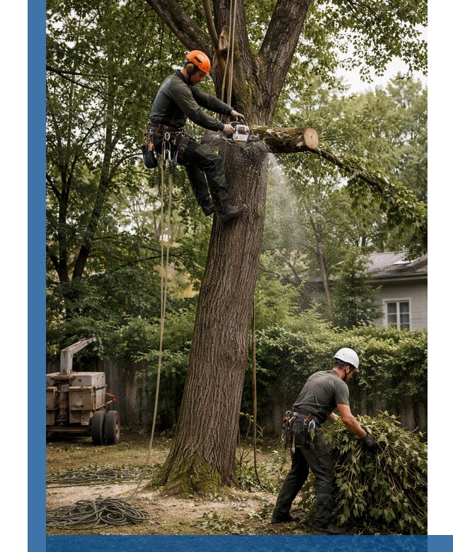 Кронирование деревьев в Чусовой, безопасная высотная обрезка