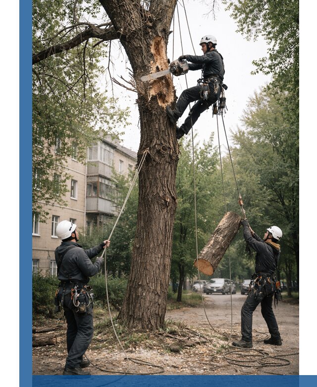 Срочное удаление аварийных деревьев в Чусовой с гарантией безопасности