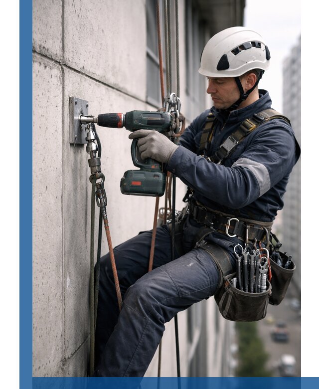 Установка анкерных точек для высотных работ в Чусовой