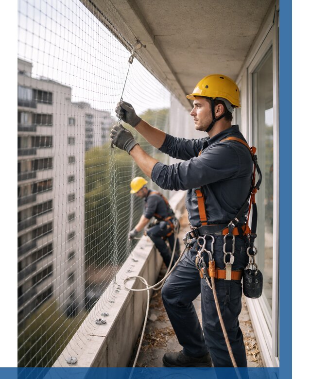 Монтаж сетки от птиц в Чусовой от 4702 р. | ВЫСОТНИК-Чсв